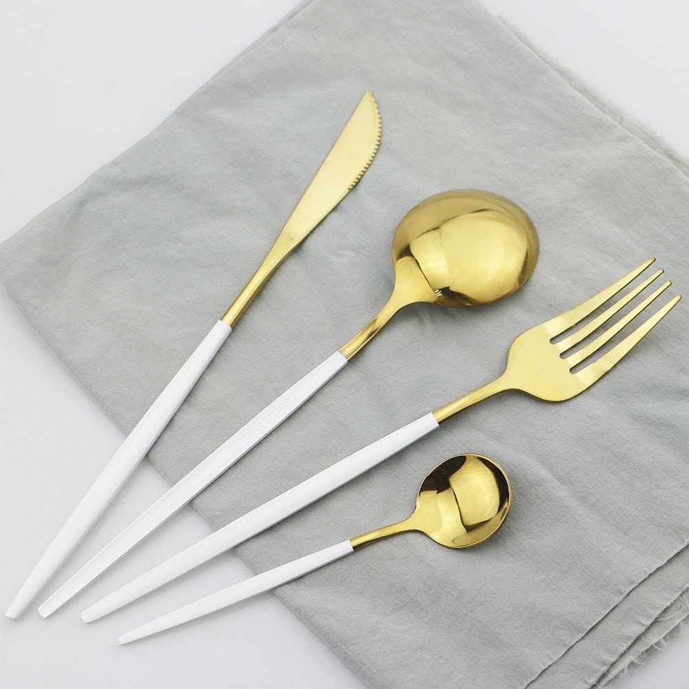 24 Piece set of Stainless Steel Flatware - Various Colors - High Street Cottage