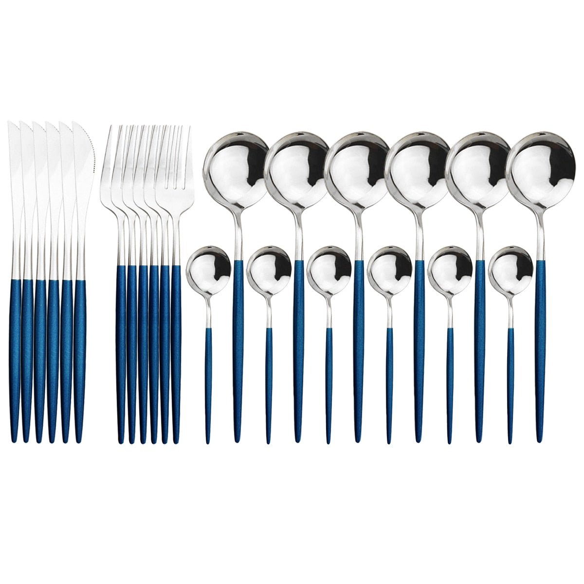 24 Piece set of Stainless Steel Flatware - Various Colors - High Street Cottage