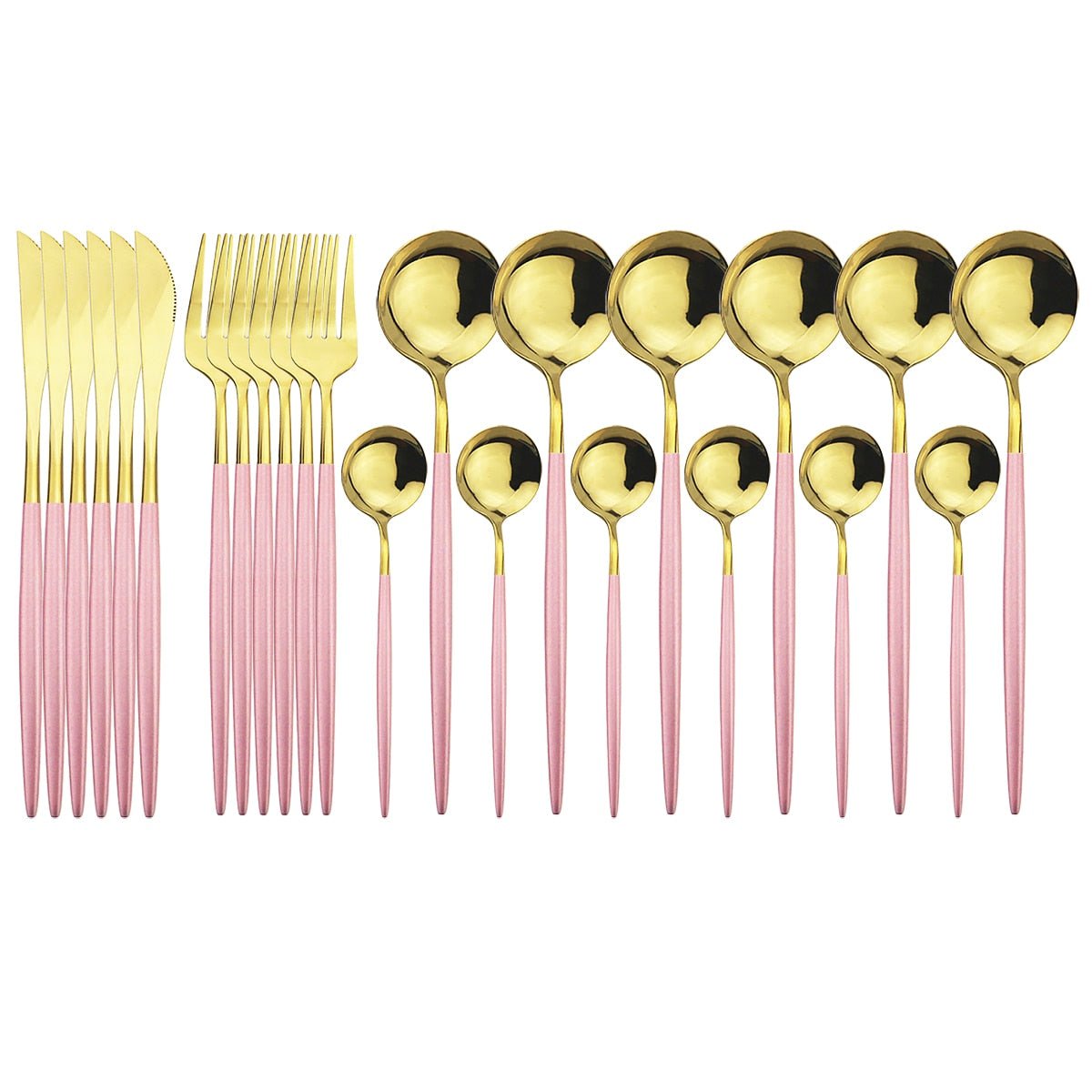 24 Piece set of Stainless Steel Flatware - Various Colors - High Street Cottage