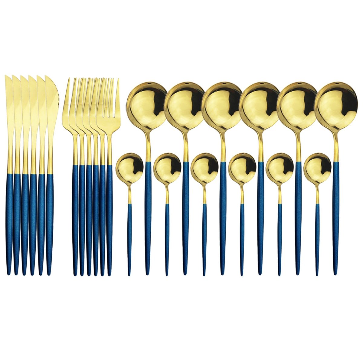24 Piece set of Stainless Steel Flatware - Various Colors - High Street Cottage
