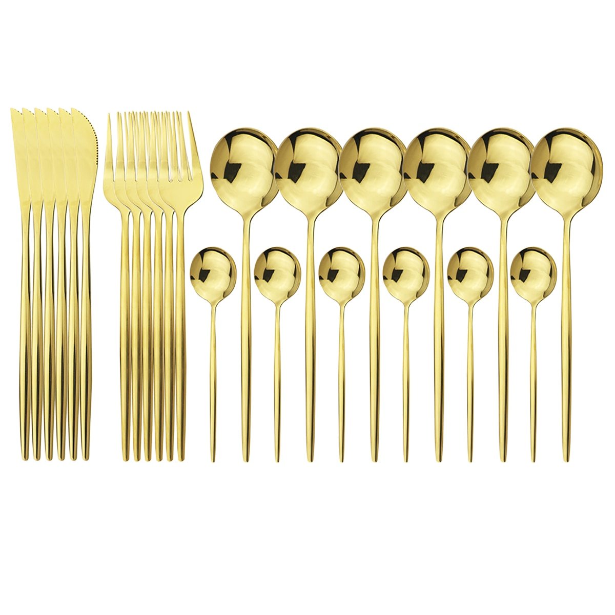 24 Piece set of Stainless Steel Flatware - Various Colors - High Street Cottage