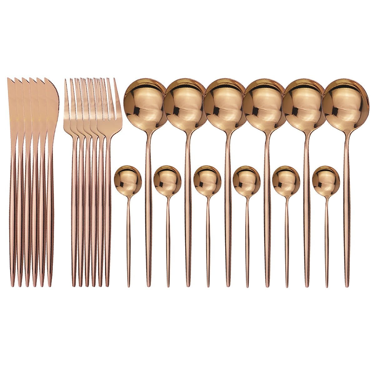 24 Piece set of Stainless Steel Flatware - Various Colors - High Street Cottage