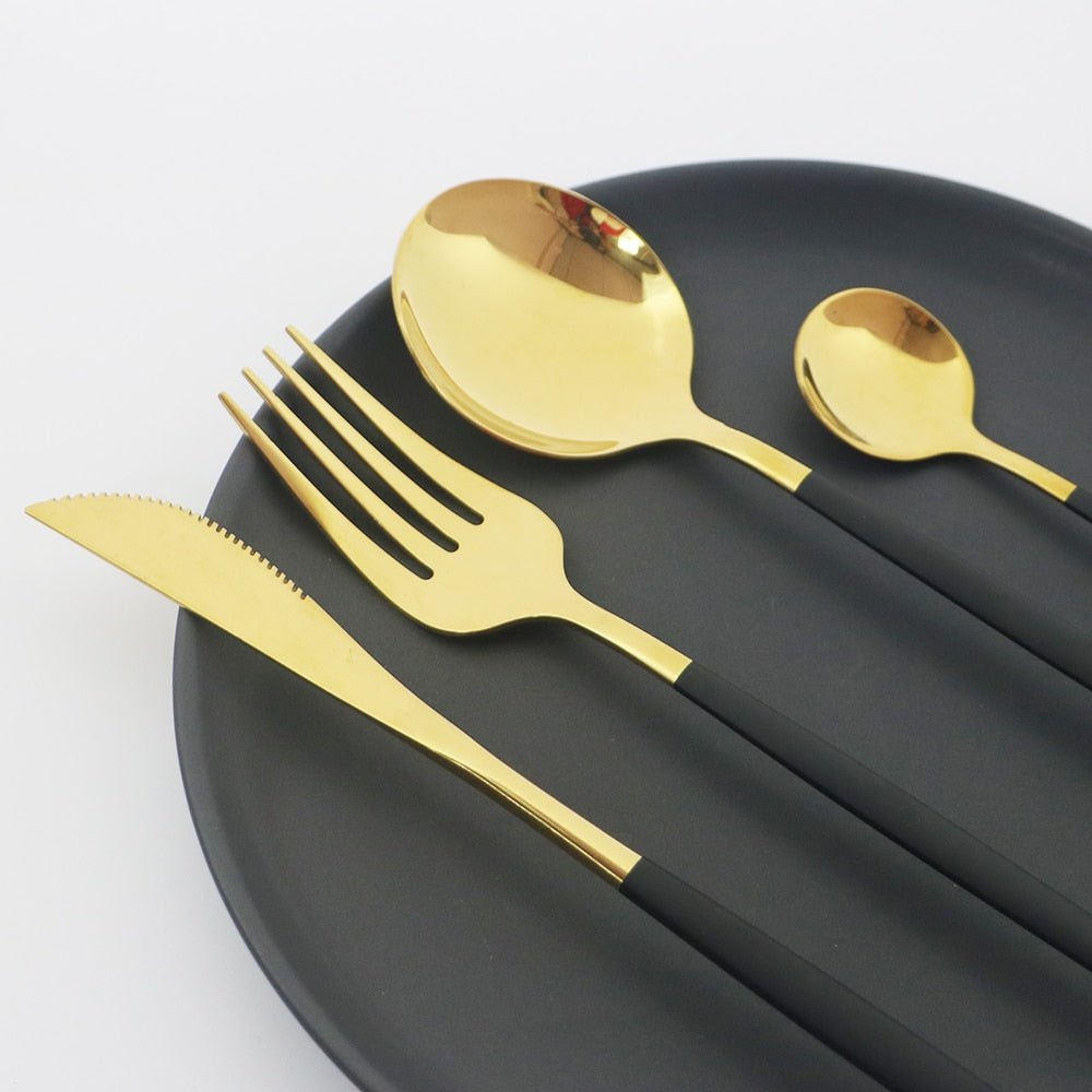 24 Piece set of Stainless Steel Flatware - Various Colors - High Street Cottage