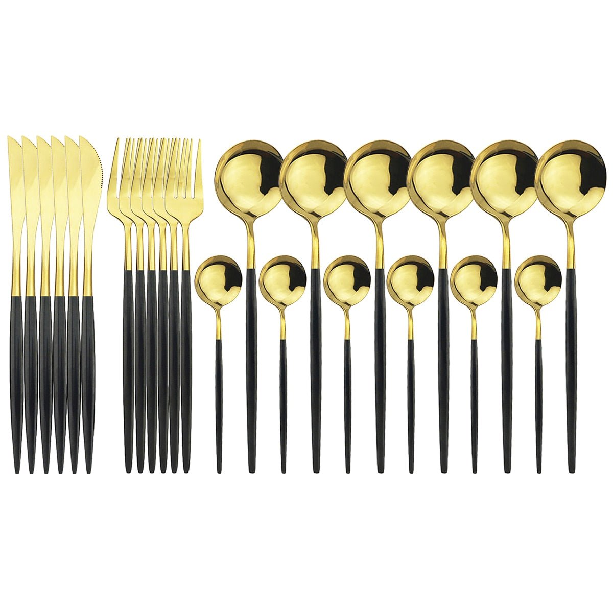 24 Piece set of Stainless Steel Flatware - Various Colors - High Street Cottage