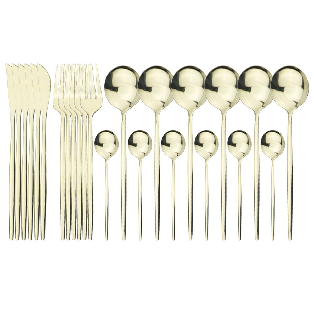 24 Piece set of Stainless Steel Flatware - Various Colors - High Street Cottage