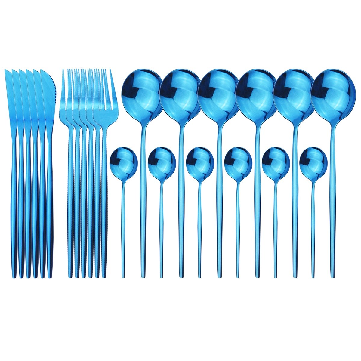 24 Piece set of Stainless Steel Flatware - Various Colors - High Street Cottage