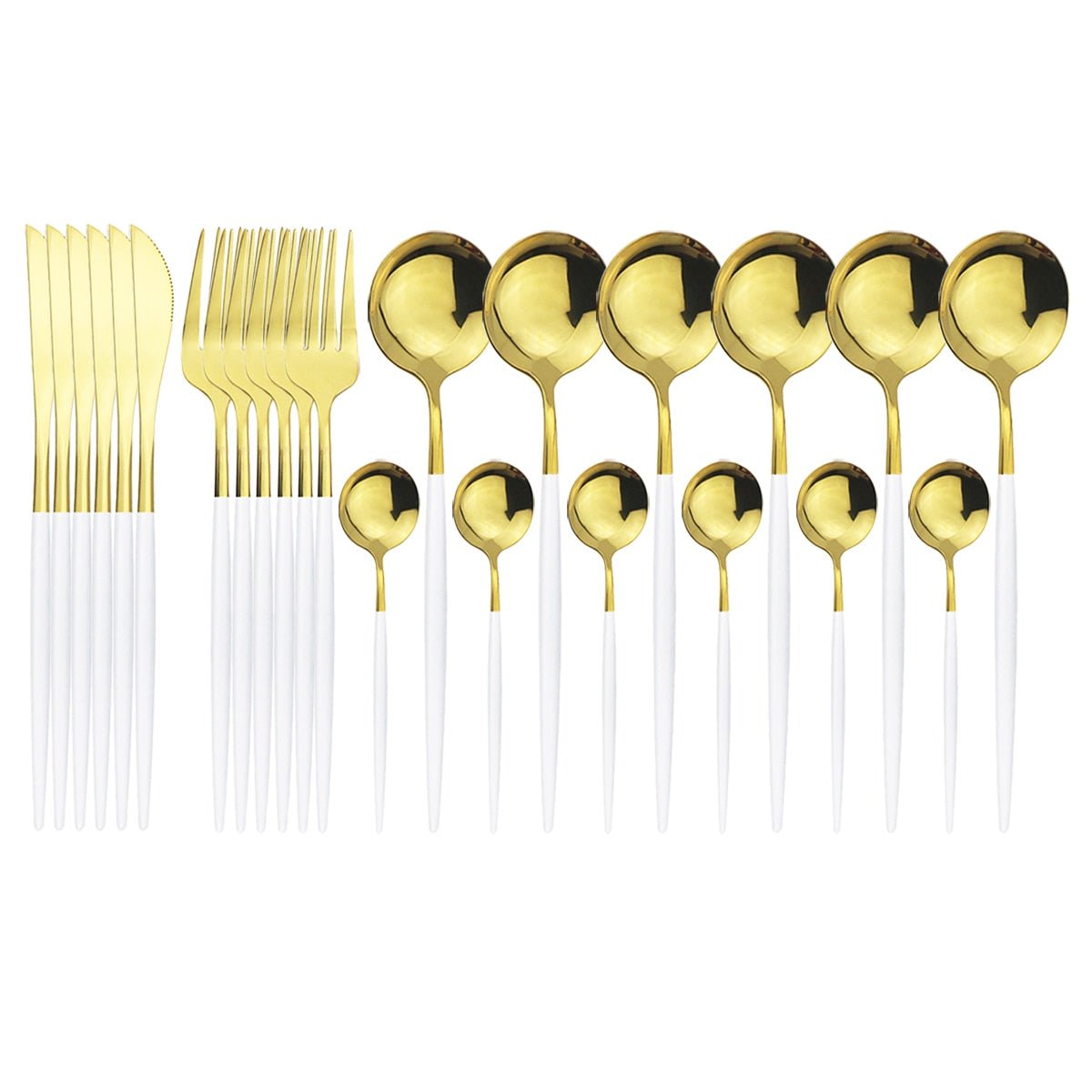 24 Piece set of Stainless Steel Flatware - Various Colors - High Street Cottage