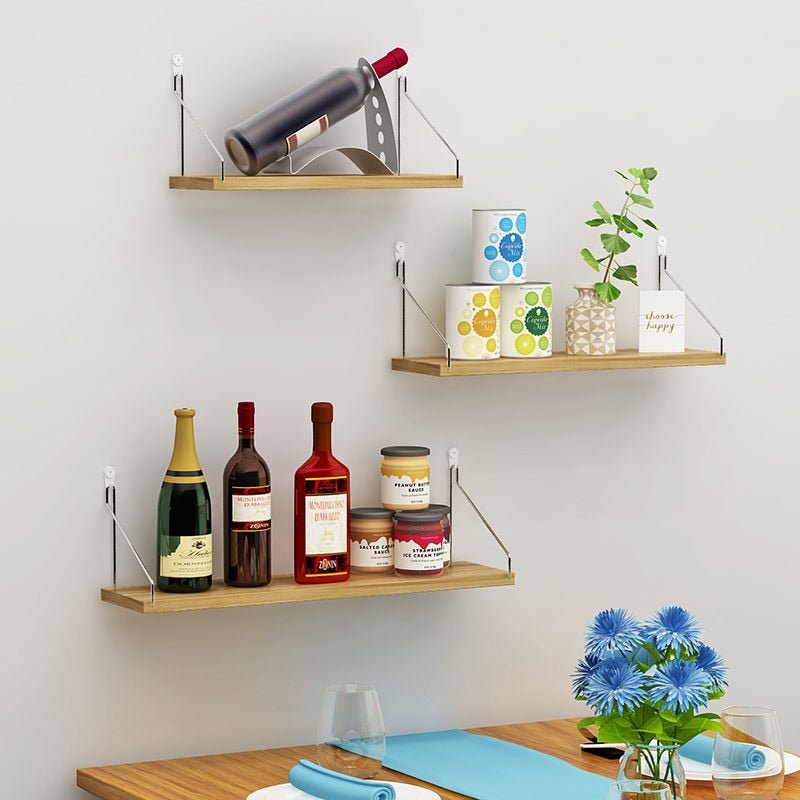 3 Piece Set of Wooden Hanging Shelves - High Street Cottage
