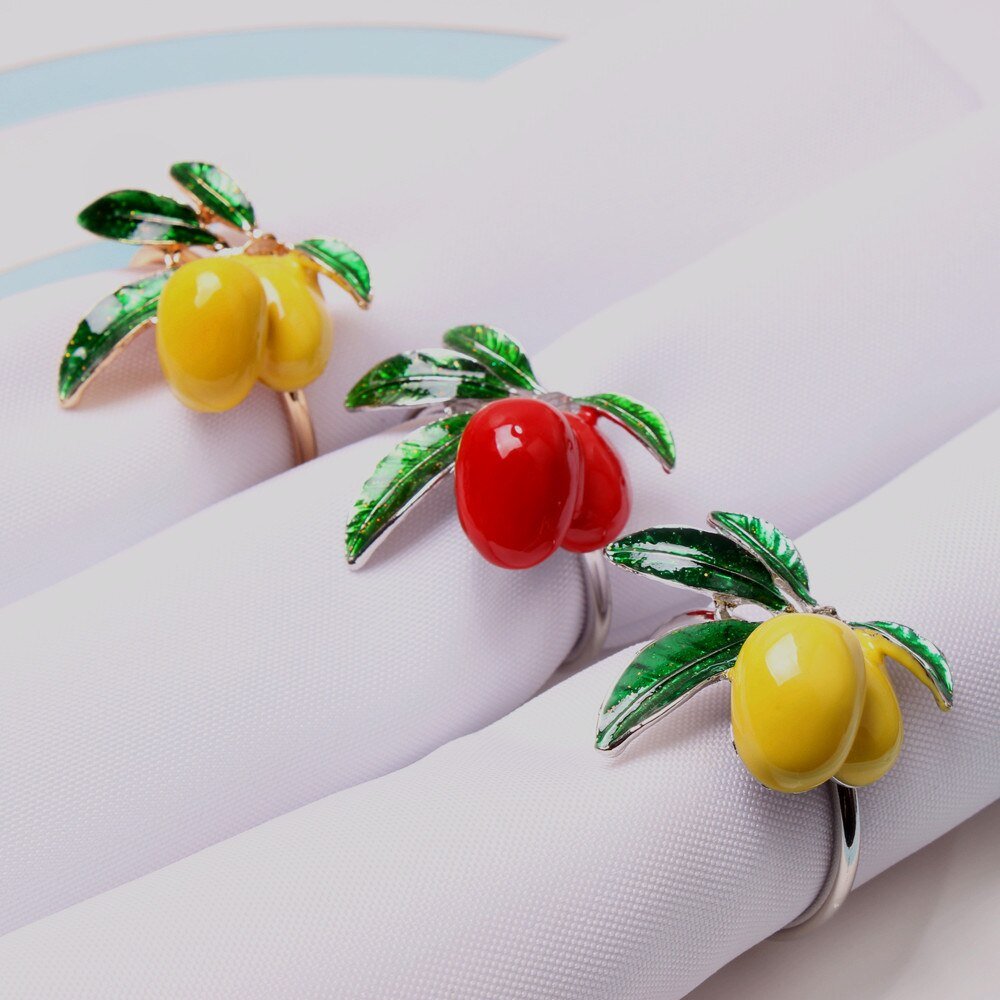 4 Piece Set - Lemon or Cherry Napkin rings - High Street Cottage
