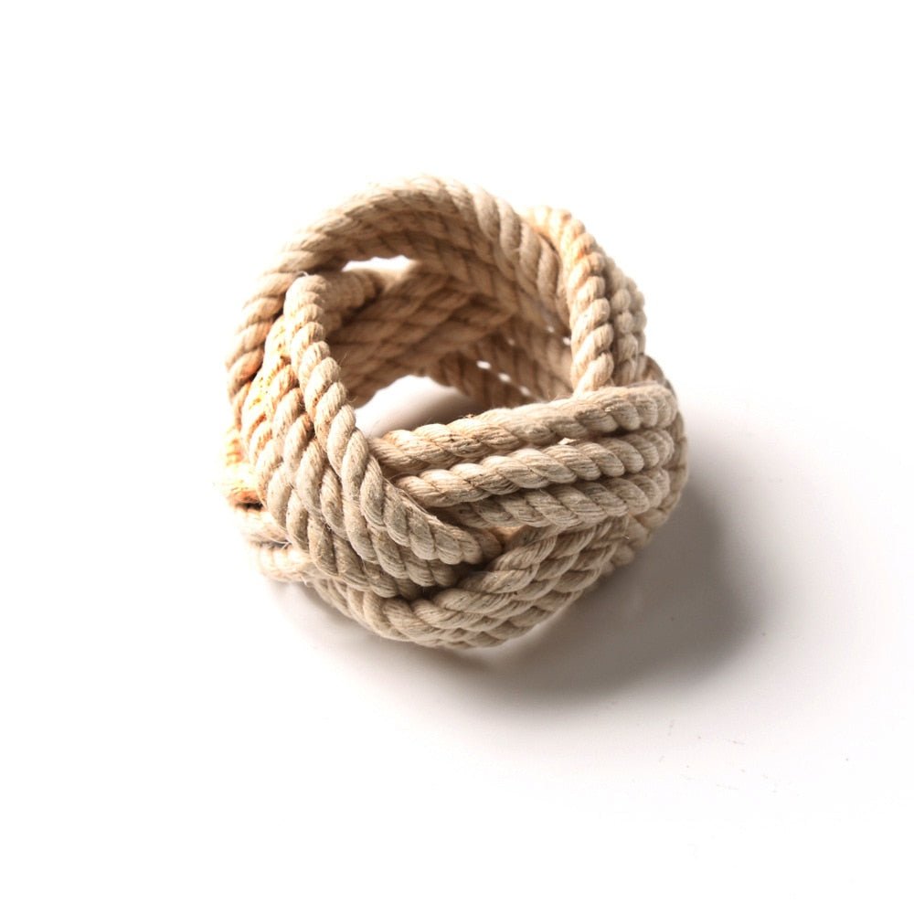 4 Piece Sets - Natural Fiber Detail Napkin Rings - High Street Cottage