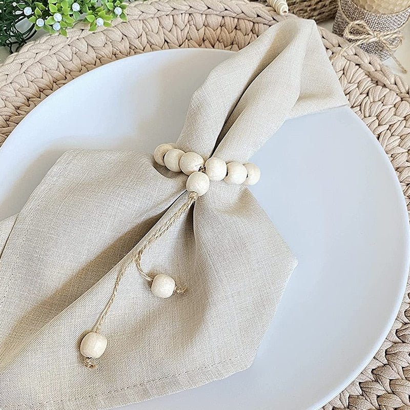 4 Piece Sets - Natural Fiber Detail Napkin Rings - High Street Cottage