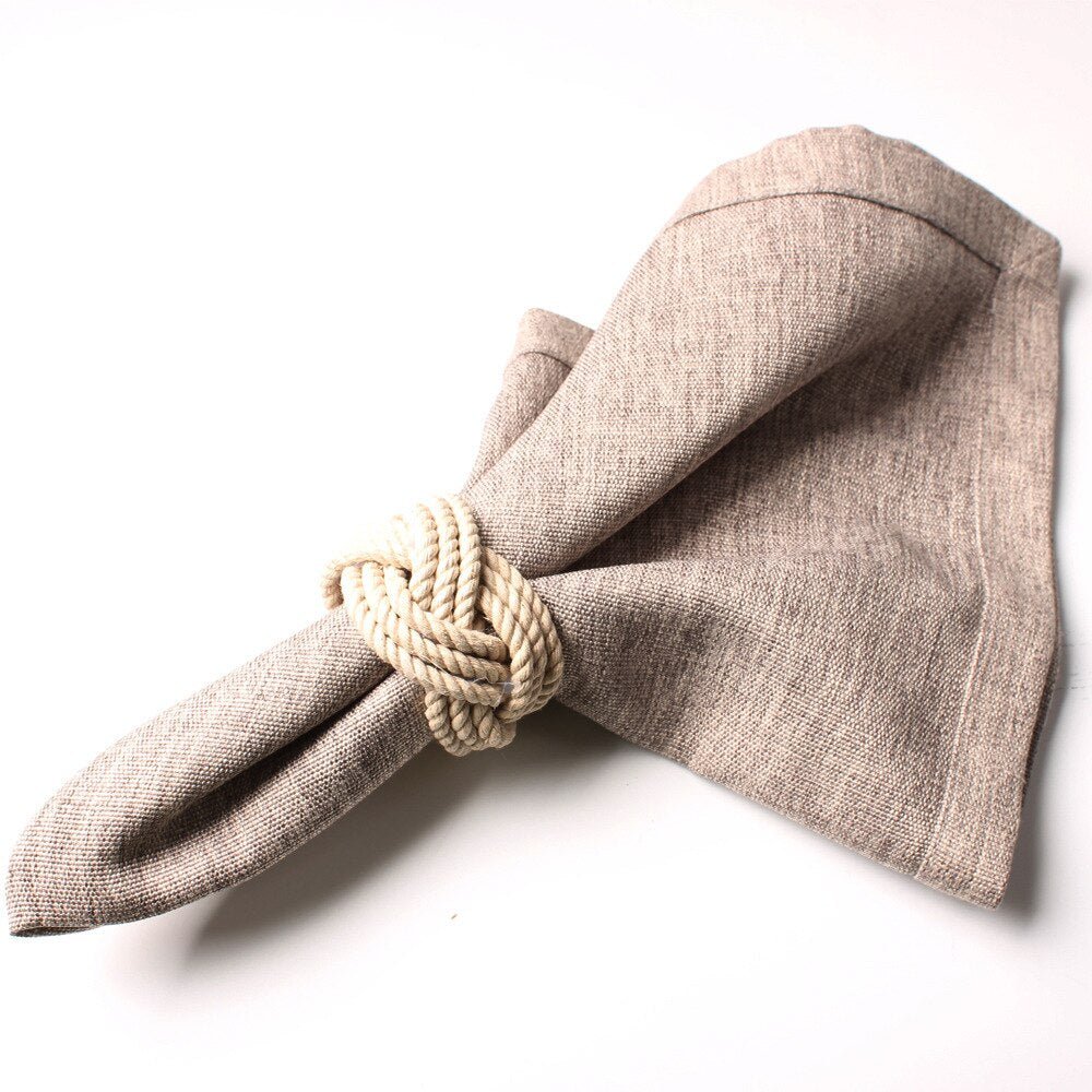 4 Piece Sets - Natural Fiber Detail Napkin Rings - High Street Cottage