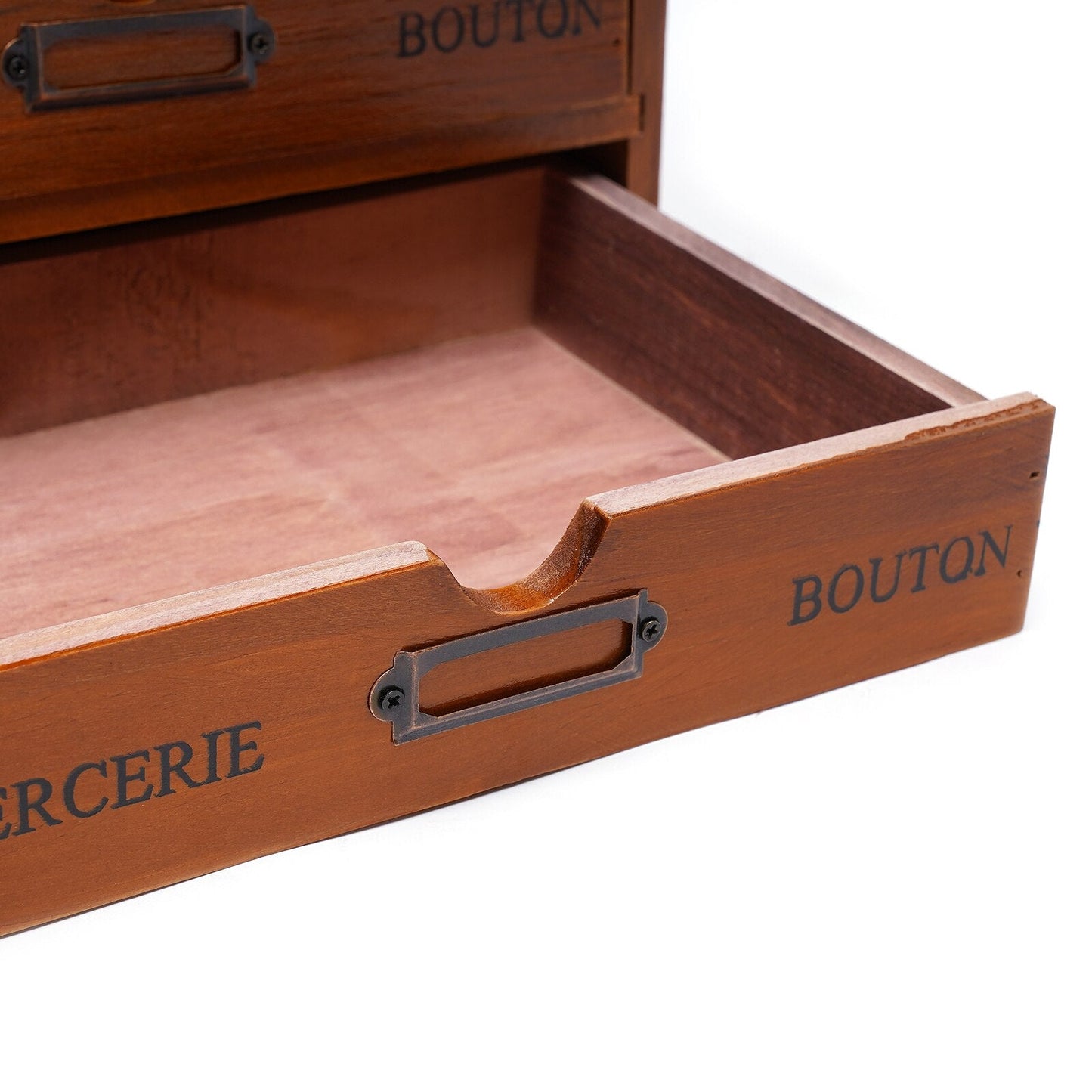 5-Drawer Vintage Look Wooden Desk Organizer - High Street Cottage