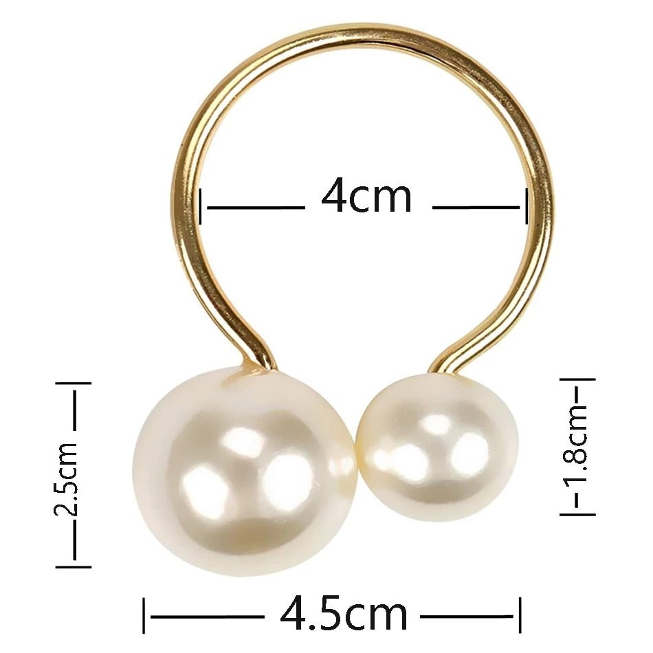 6 Piece Set of Elegant Pearl Napkin Rings - High Street Cottage