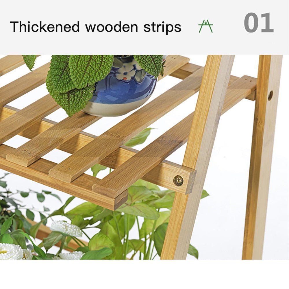 Adjustable Bamboo Plant Stand - High Street Cottage