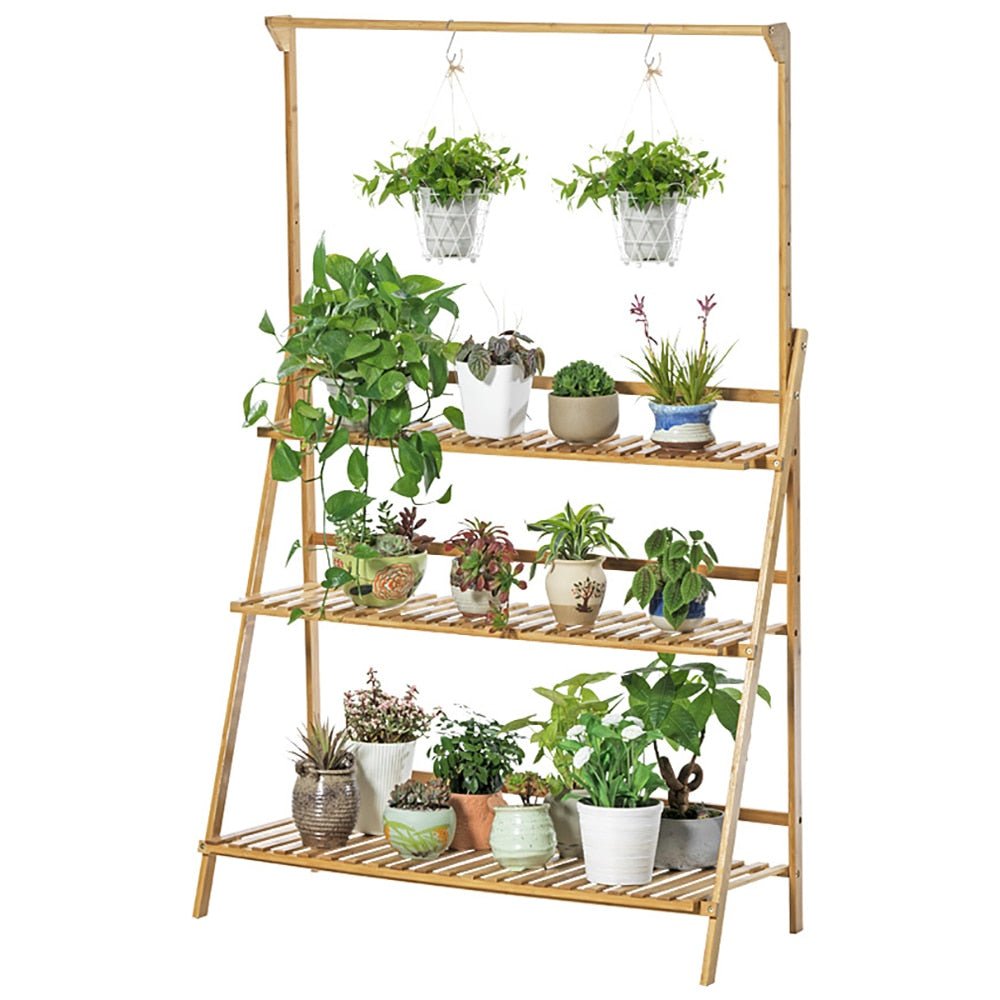 Adjustable Bamboo Plant Stand - High Street Cottage