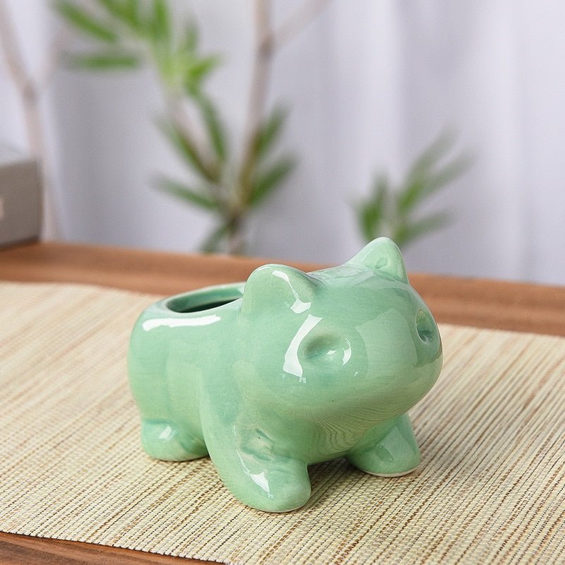 Adorable Green Ceramic Animal Pots - High Street Cottage