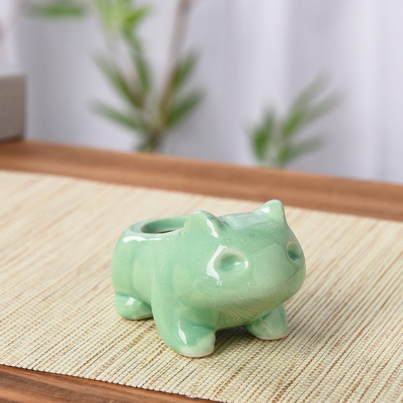 Adorable Green Ceramic Animal Pots - High Street Cottage