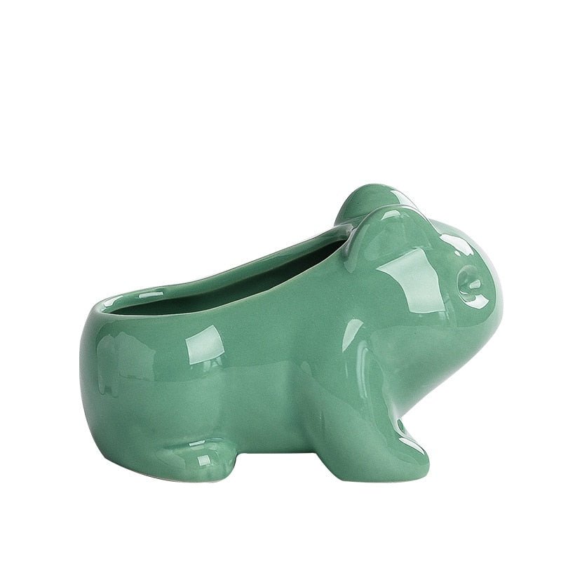 Adorable Green Ceramic Animal Pots - High Street Cottage