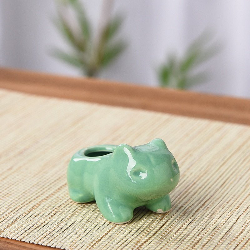 Adorable Green Ceramic Animal Pots - High Street Cottage