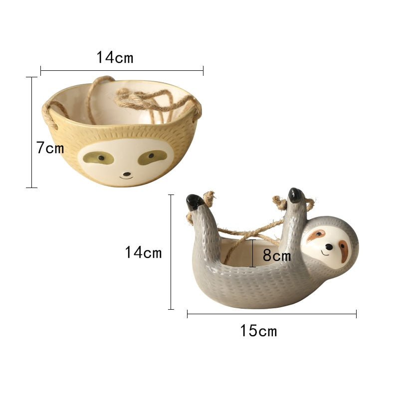 Adorable Sloth Hanging Planter - High Street Cottage