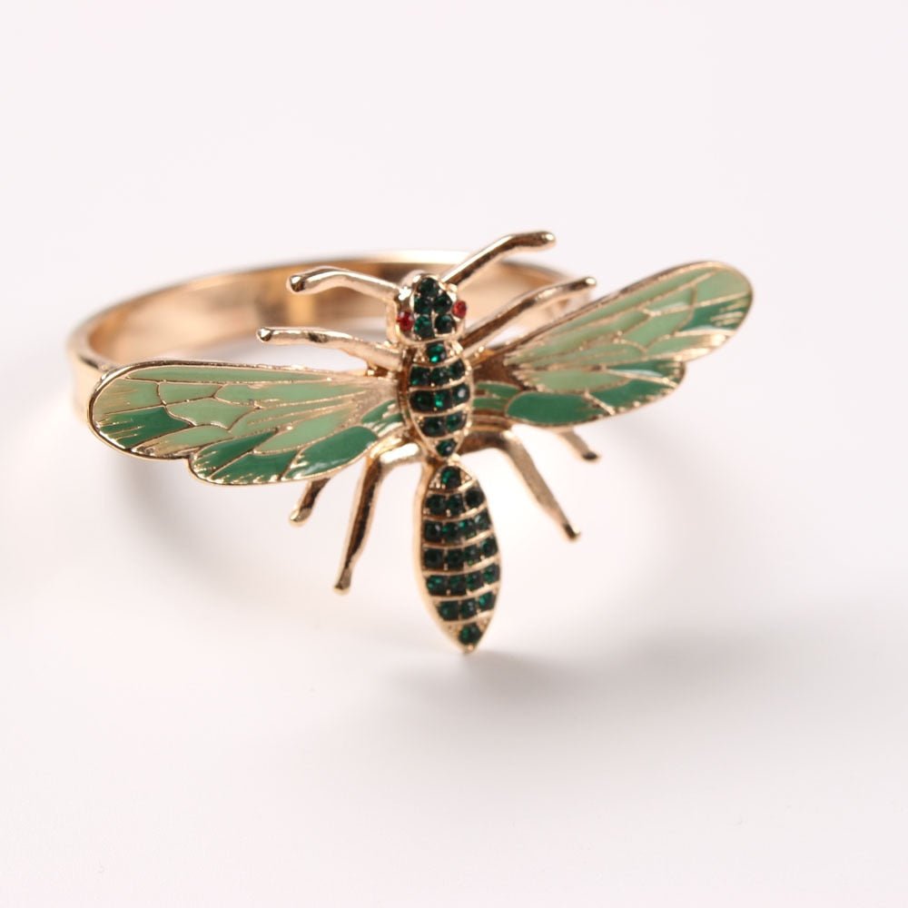 Bee or Dragonfly Enamel Napkin Rings - High Street Cottage