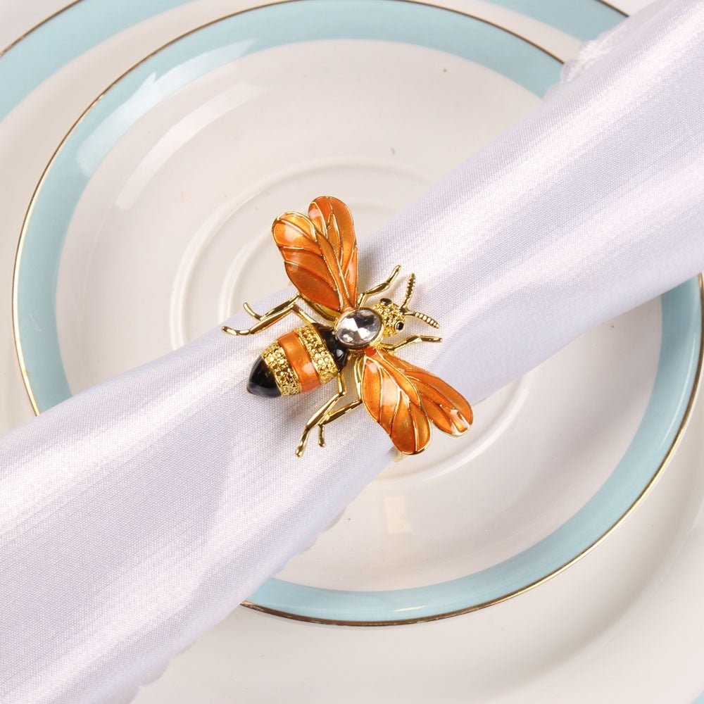 Bee or Dragonfly Enamel Napkin Rings - High Street Cottage