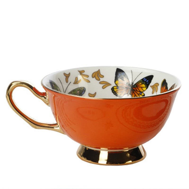 Bone China Butterfly and Floral Tea Cups - High Street Cottage