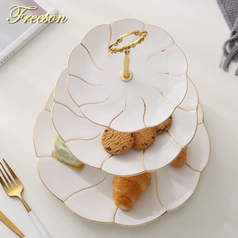 Bone China Tiered Sandwich & Teacake Display Tray - High Street Cottage