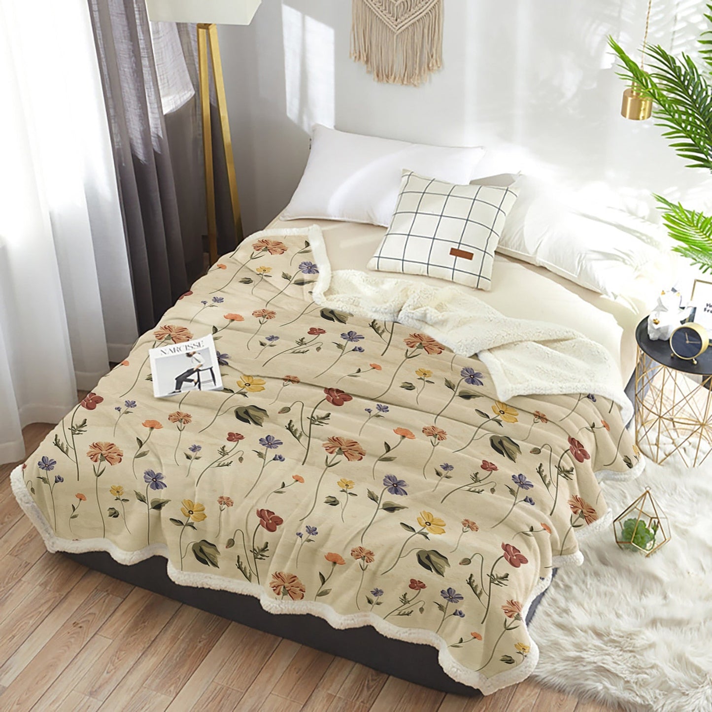 Botanical and Nature Themed Fleece Throws - High Street Cottage
