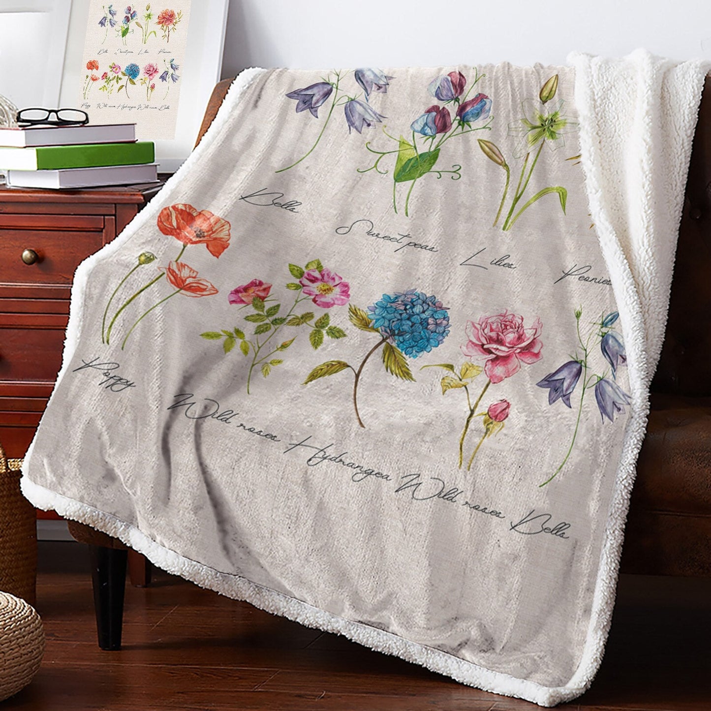 Botanical and Nature Themed Fleece Throws - High Street Cottage