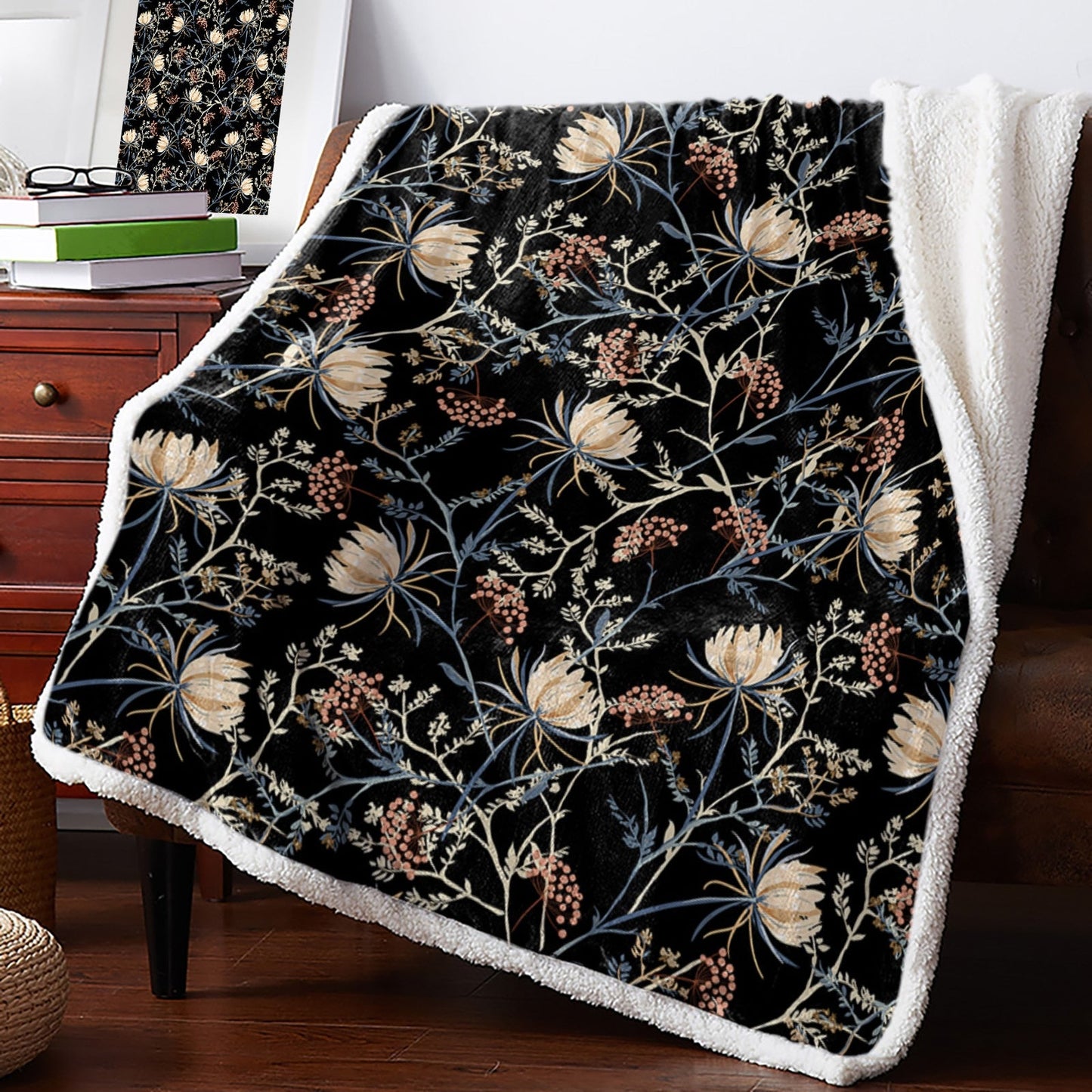 Botanical and Nature Themed Fleece Throws - High Street Cottage