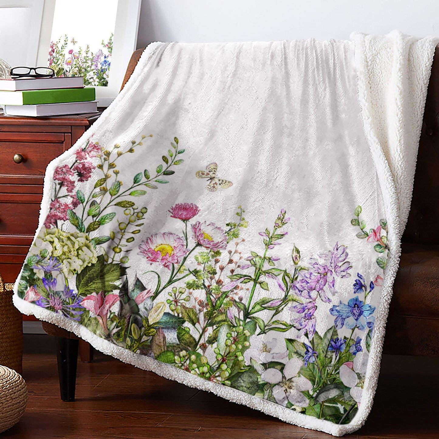Botanical and Nature Themed Fleece Throws - High Street Cottage