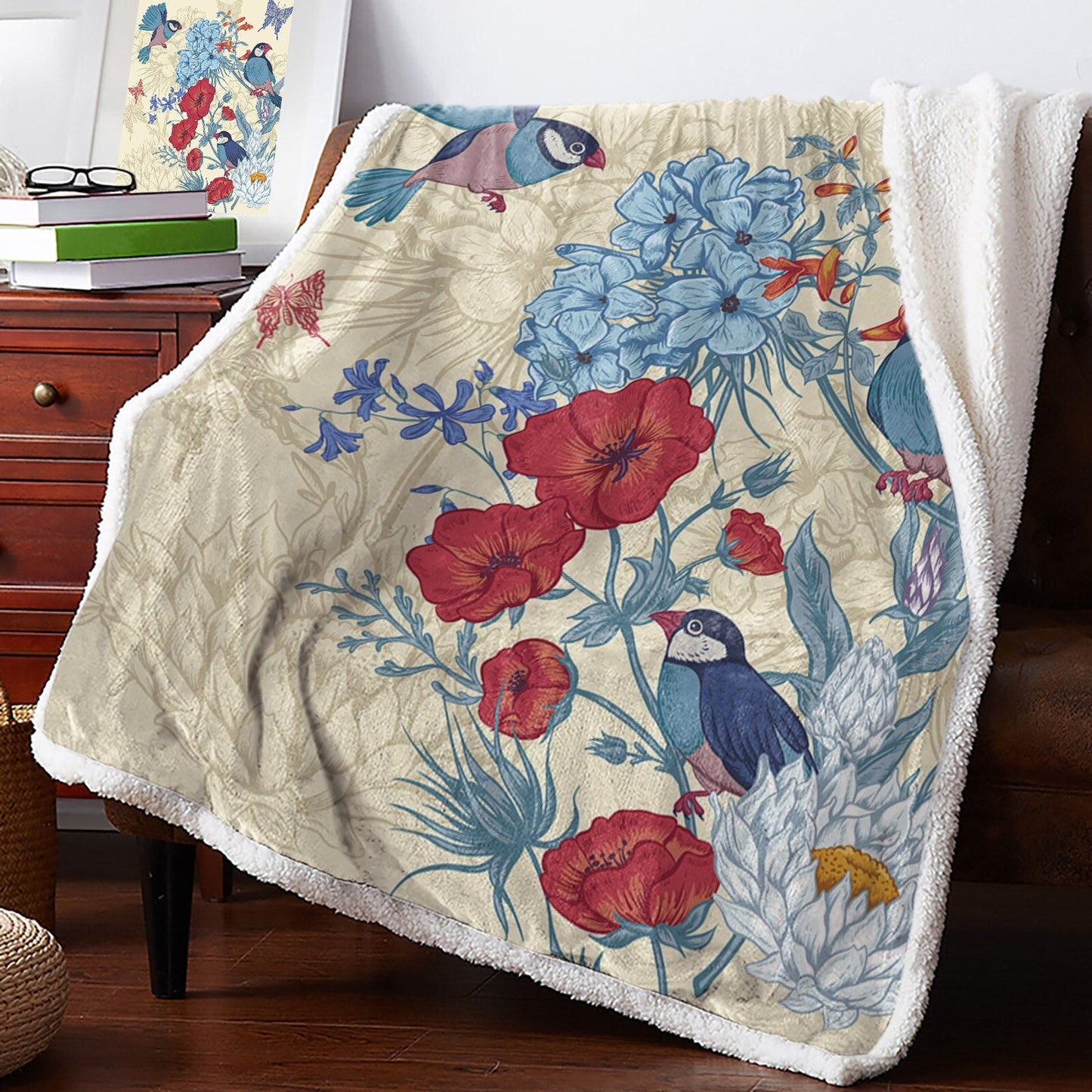 Botanical and Nature Themed Fleece Throws - High Street Cottage