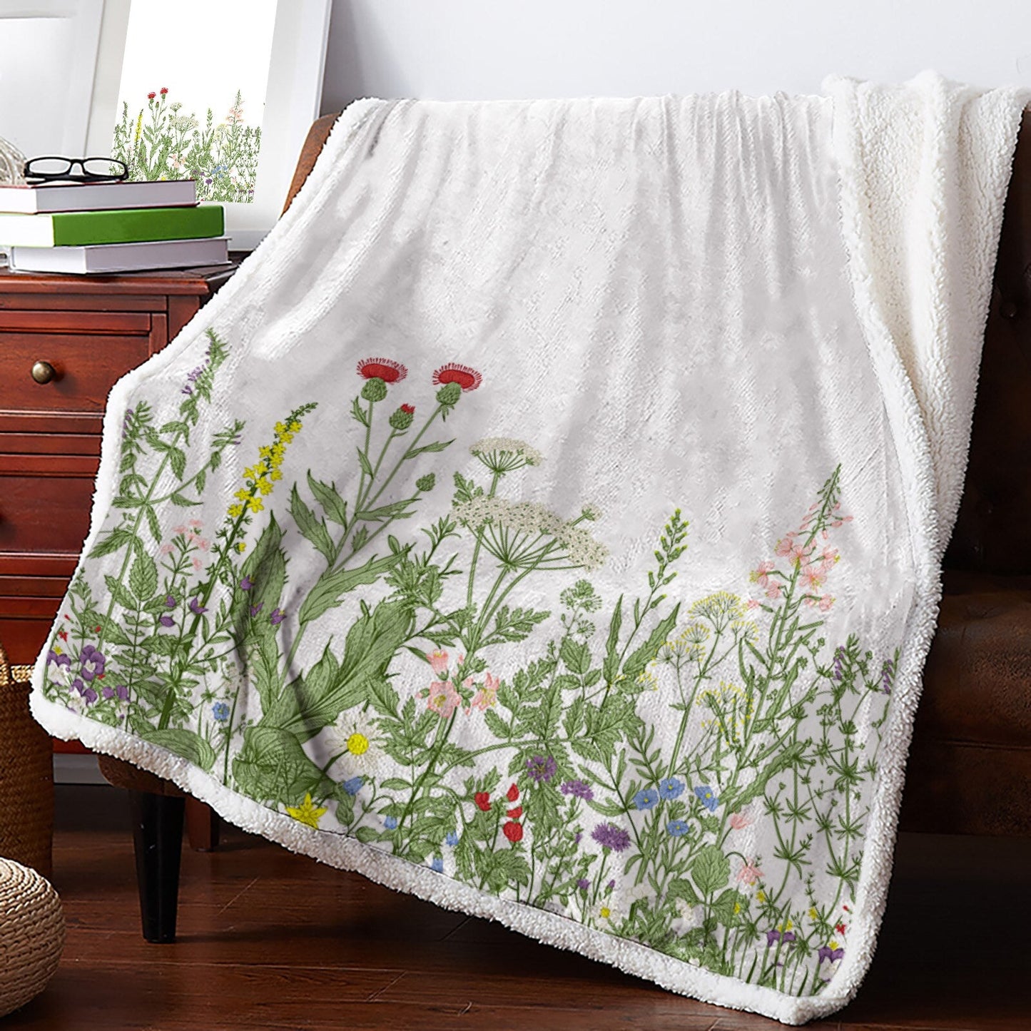 Botanical and Nature Themed Fleece Throws - High Street Cottage