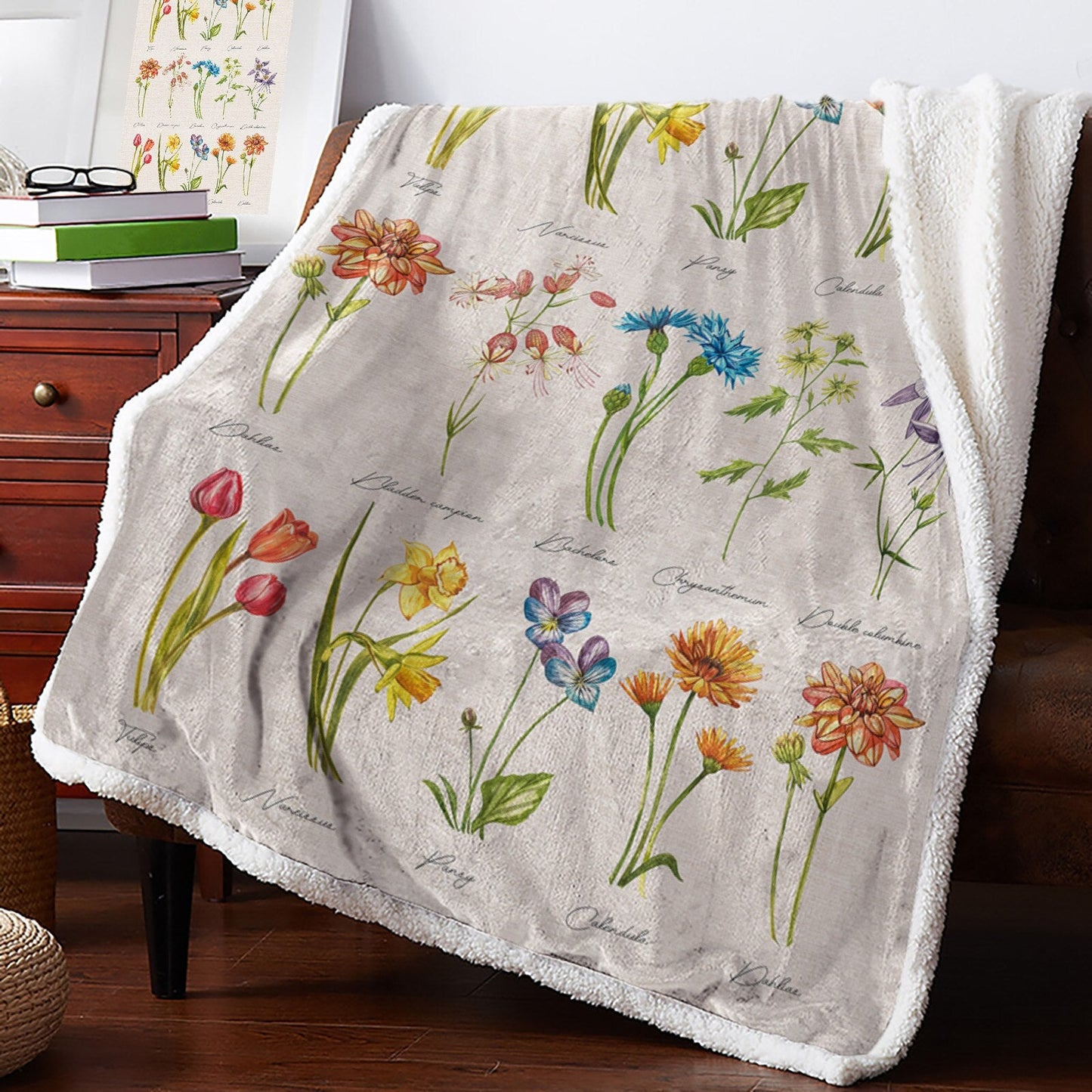 Botanical and Nature Themed Fleece Throws - High Street Cottage
