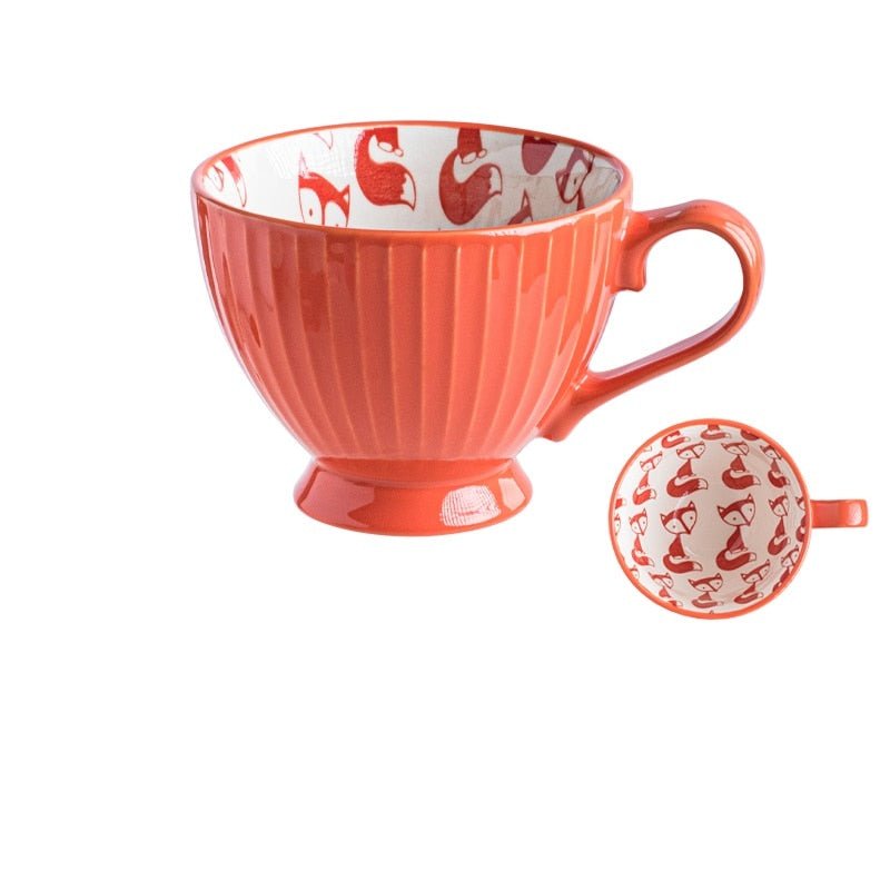 Bright Ceramic Mugs with Cute Patterned Interiors - High Street Cottage