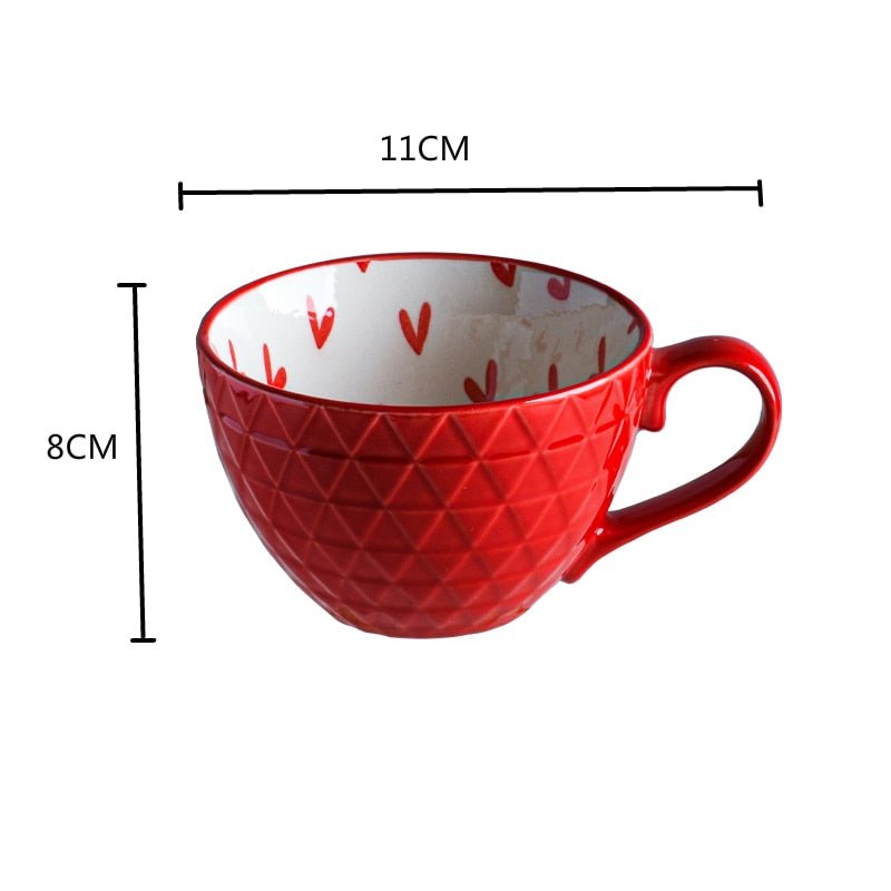 Bright Ceramic Mugs with Cute Patterned Interiors - High Street Cottage