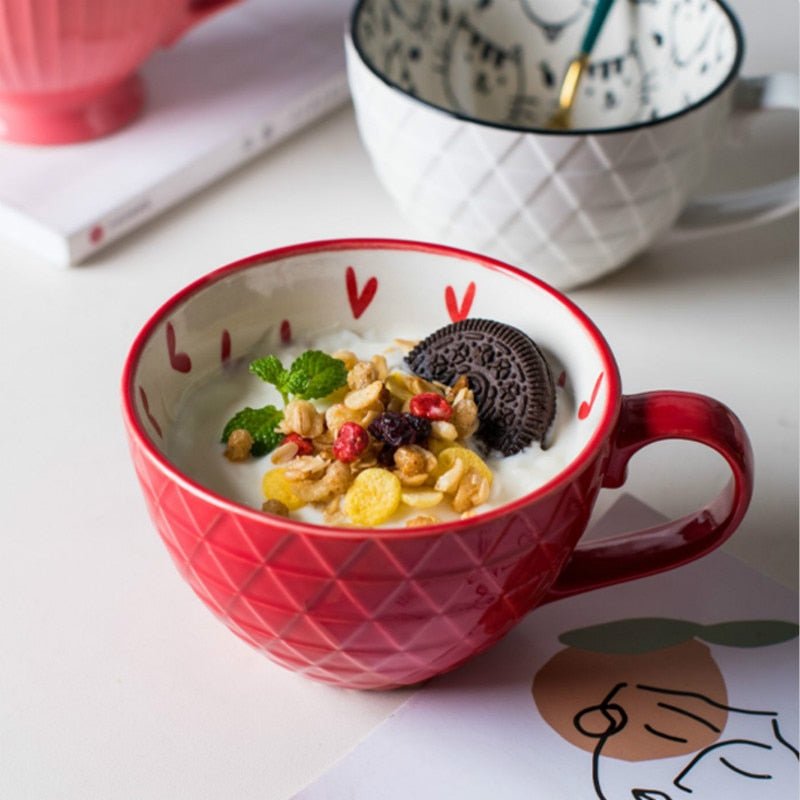 Bright Ceramic Mugs with Cute Patterned Interiors - High Street Cottage