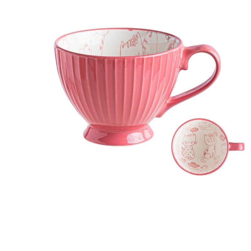 Bright Ceramic Mugs with Cute Patterned Interiors - High Street Cottage