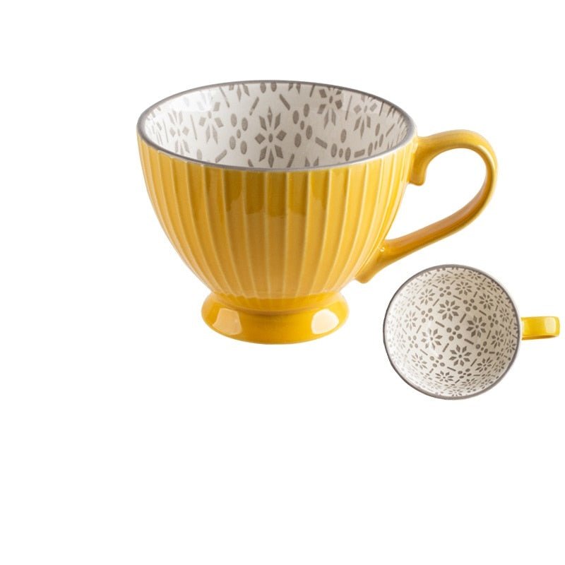 Bright Ceramic Mugs with Cute Patterned Interiors - High Street Cottage