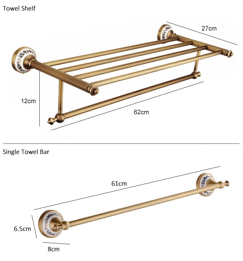Ceramic and Brass Bathroom Hardware Collection - High Street Cottage