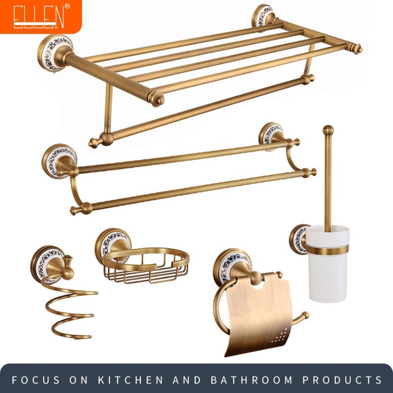 Ceramic and Brass Bathroom Hardware Collection - High Street Cottage