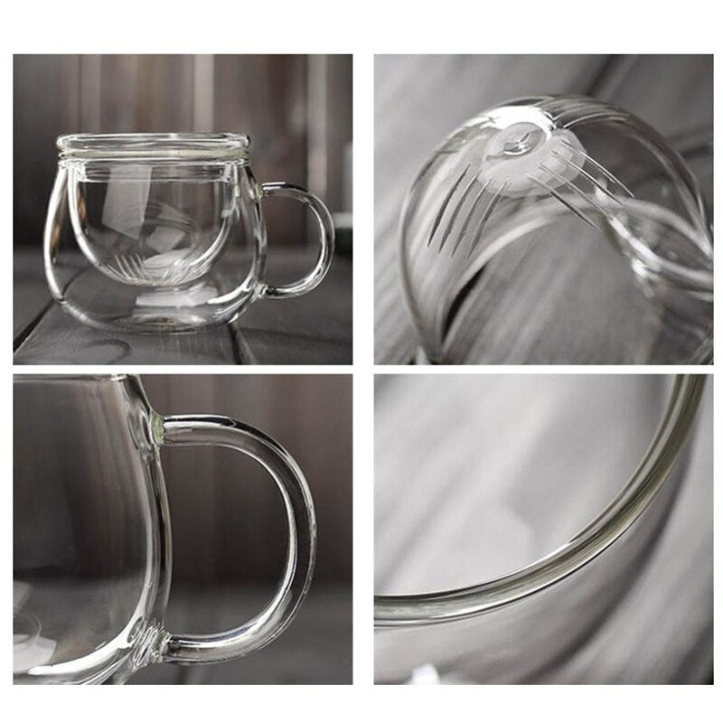 Cherry Blossom Glass Teacup with Infuser and Lid - High Street Cottage