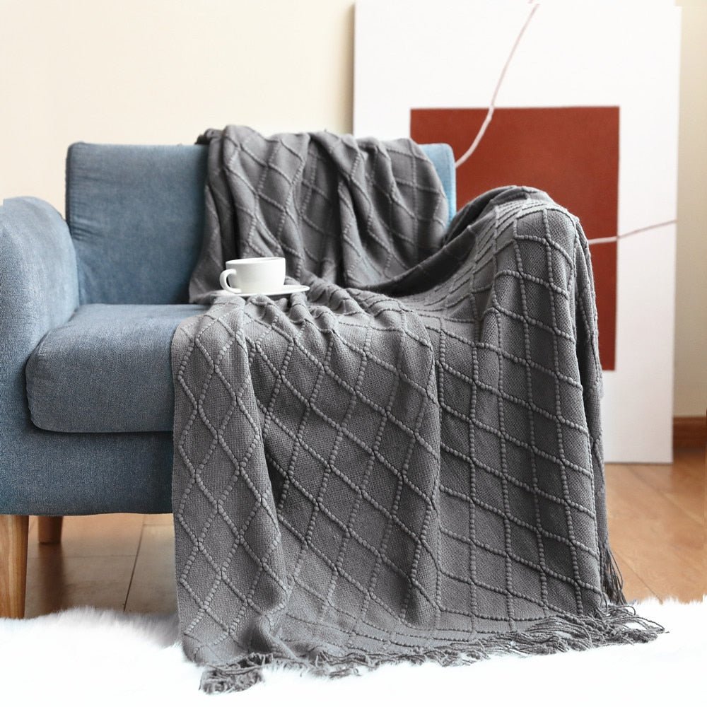 Colorful, Soft Knitted Throw Blankets - High Street Cottage