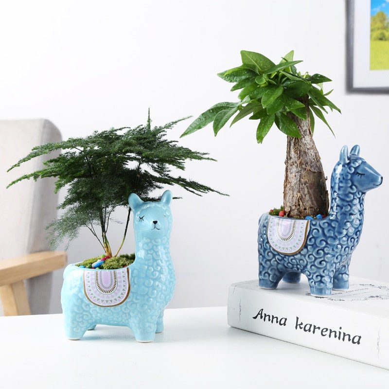 Cute Flower Pots - Alpacas, Elephants, and Pigs! - High Street Cottage
