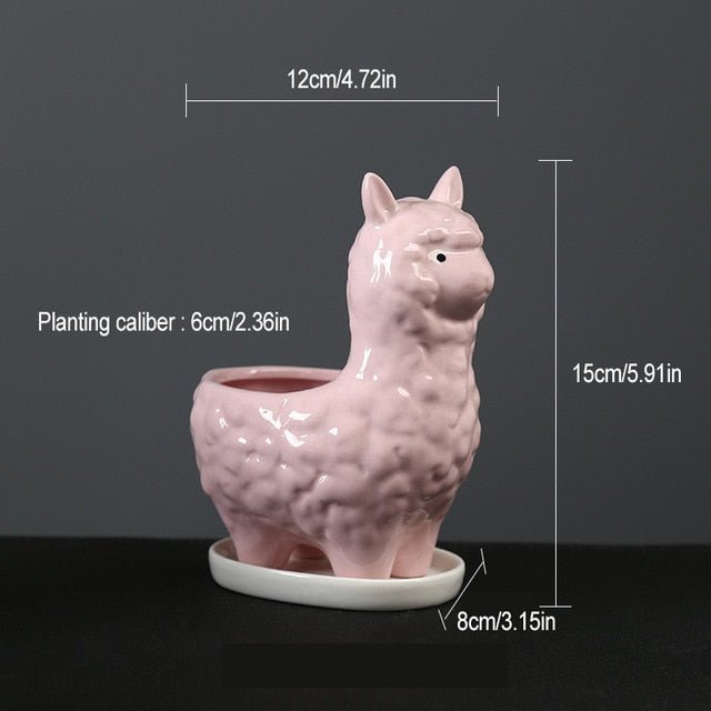 Cute Flower Pots - Alpacas, Elephants, and Pigs! - High Street Cottage