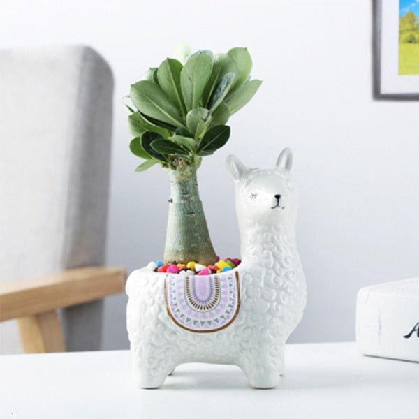 Cute Flower Pots - Alpacas, Elephants, and Pigs! - High Street Cottage