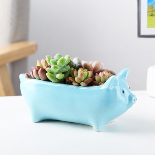 Cute Flower Pots - Alpacas, Elephants, and Pigs! - High Street Cottage