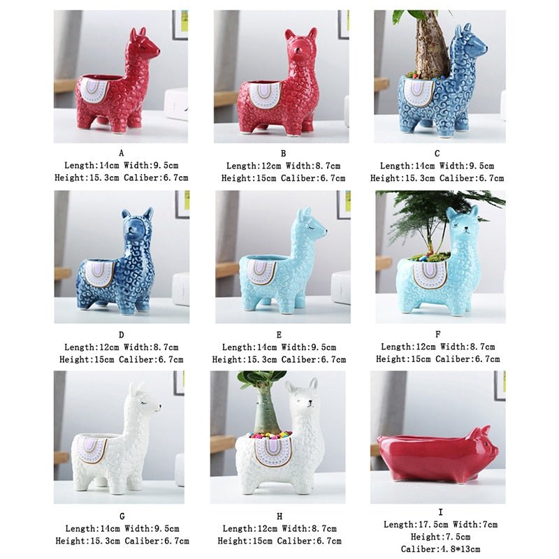 Cute Flower Pots - Alpacas, Elephants, and Pigs! - High Street Cottage